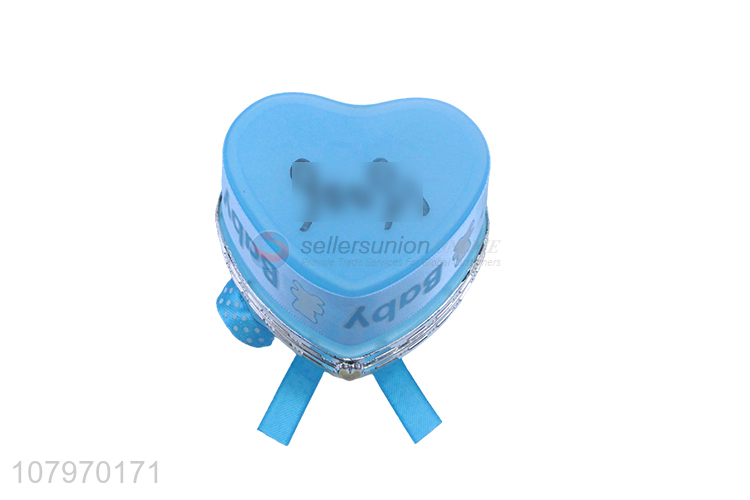 Online wholesale heart shape cartoon baby jewelry box with ribbon