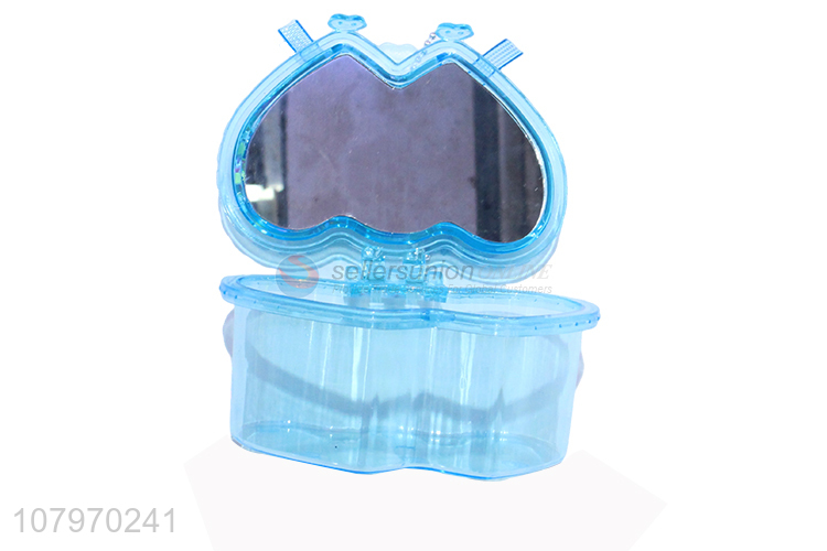 Latest product plastic jewelry box with crown lid for little girls