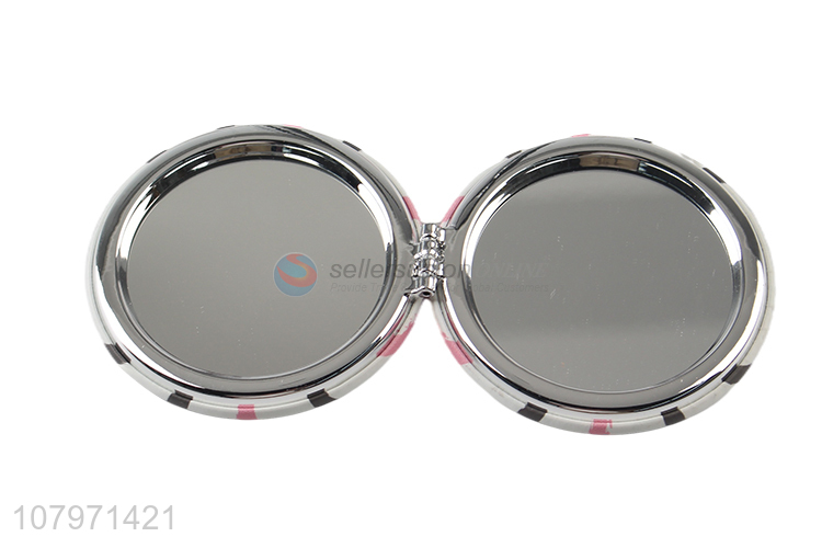 Cute Design Foldable Round Makeup Mirror Portable Pocket Mirror