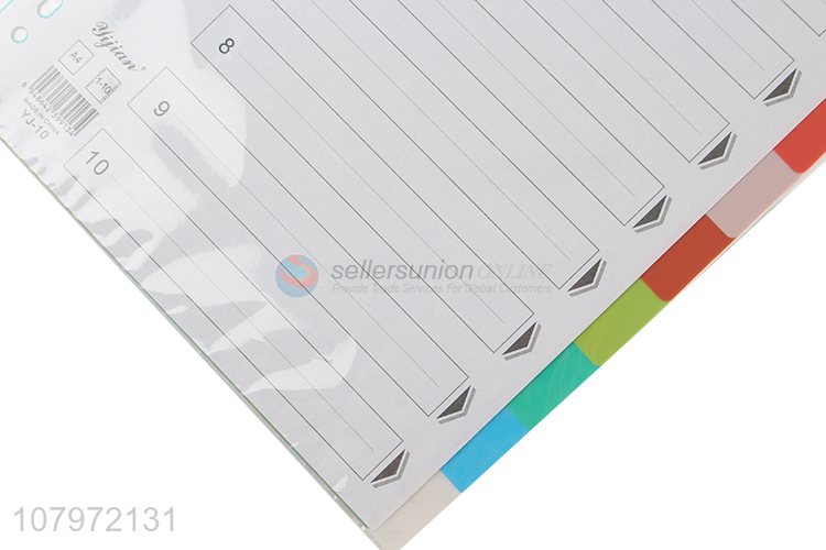 Yiwu wholesale durable color paper index divider file divider