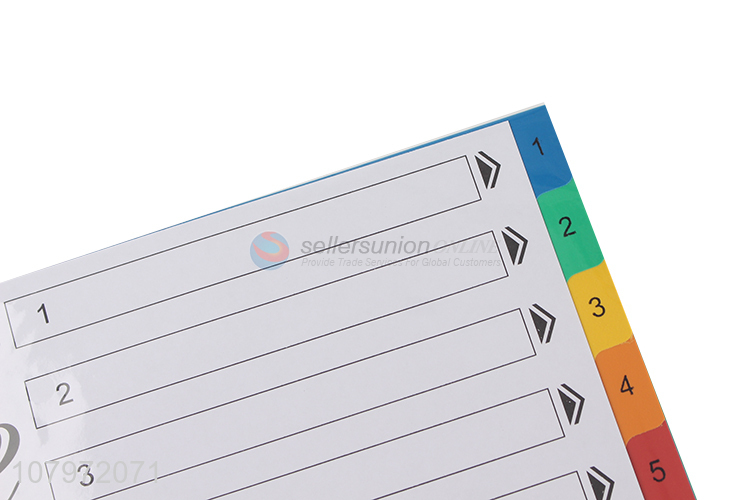 Wholesale paper cardboard file dividers index document paper divider