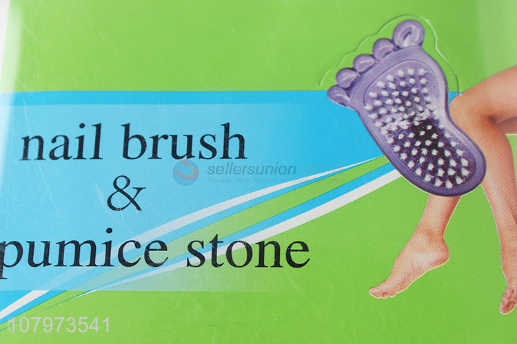 New Design 2 In 1 Foot Shape Pumice Stone & Nail Brush