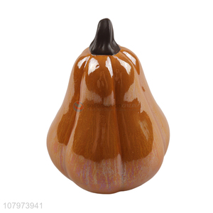 Factory price orange ceramic pumpkin ornaments for home decoration