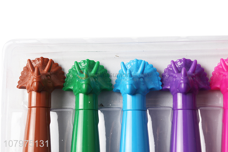 New Design 8 Pieces Dinosaurs Shape Felt-Tips Fluorescent Pen Set