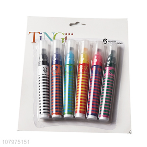 Fashion Design 6 Pieces Fluorescent Pen Highlighter Set