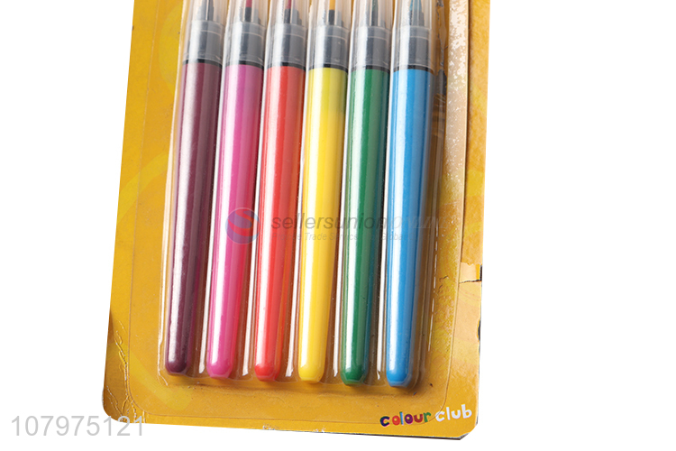 Wholesale 6 Pieces Paint Brush Marker Pen Highlighter Set
