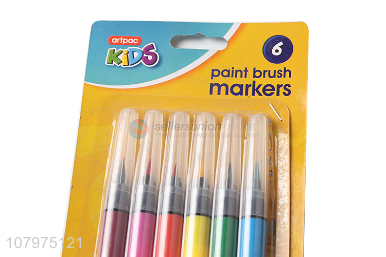 Wholesale 6 Pieces Paint Brush Marker Pen Highlighter Set