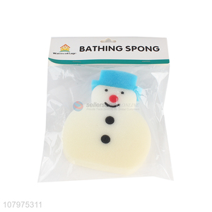 Latest arrival snowman shape bath sponge cartoon shower sponge