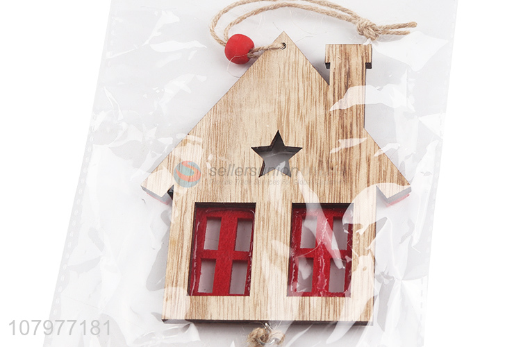 High Quality Small House Wooden Craft Ornament For Christmas Decoration