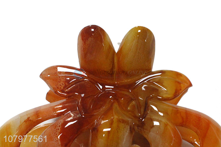 Good quality orange plastic gripping clip universal temperament hairpin