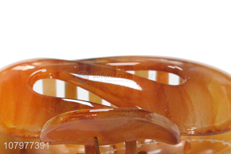 Yiwu market orange plastic hairpin ladies temperament claw clip