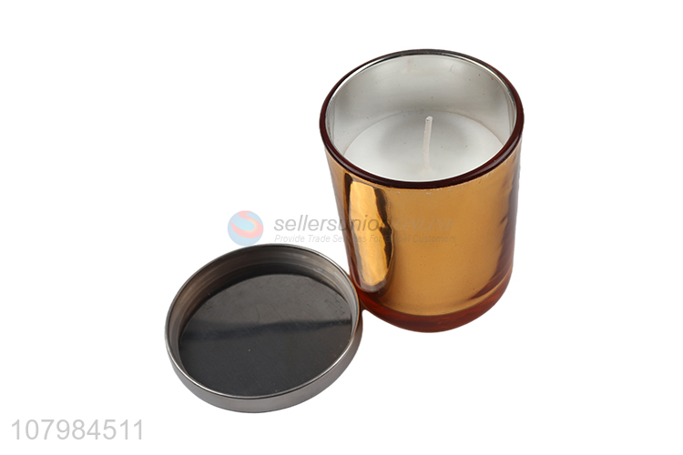 Factory direct sale plating cup wax with lid household aromatherapy