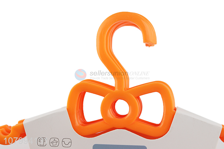 Low price creative bowknot clothes hanger for children plastic babay coat hanger