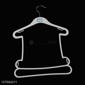 Recent design plastic children jumpsuits hanger baby coat hanger trousers rack