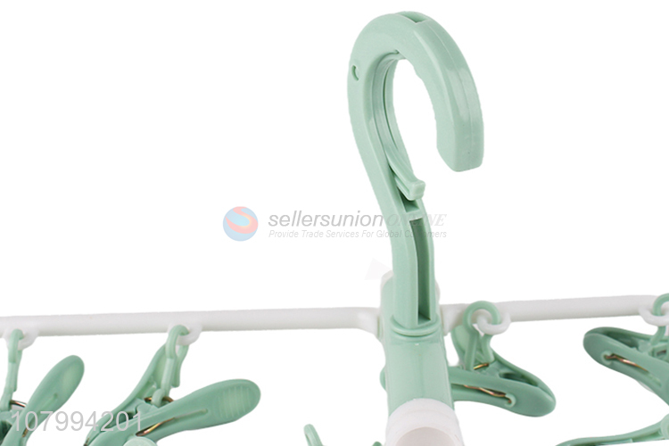 Wholesale foldable 12 pegs multi-purpose clothes hanger socks hanger bra hanger