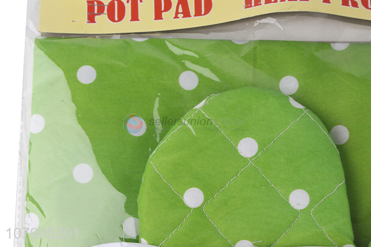 New green polka dot kitchen baking oven gloves for sale