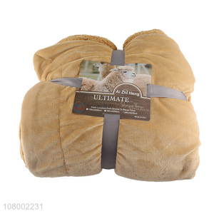 Custom Soft Double Layer Lambs Wool Blanket For Sale