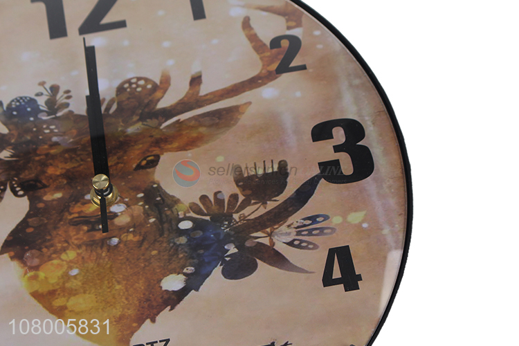 Yiwu wholesale printing glass wall clock creative crafts clock