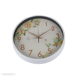 Low price wholesale white simple craft wall clock for living room