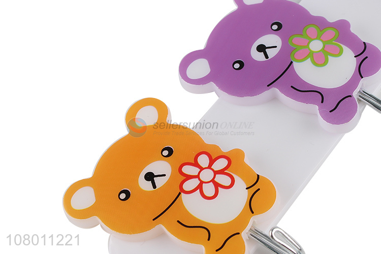 Top quality multicolor cartoon bear hook household plastic sticky hook