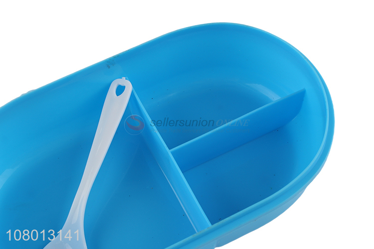 High quality blue plastic crisper cartoon lunch box