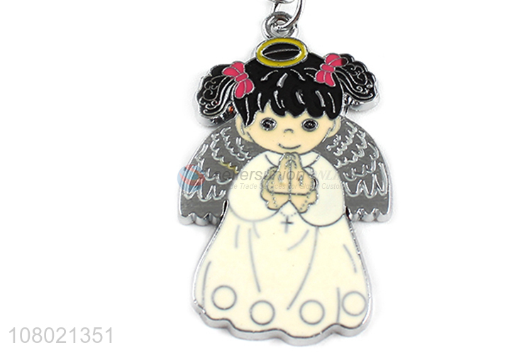 Online wholesale metal pendant key chain enamel key ring cute keychains