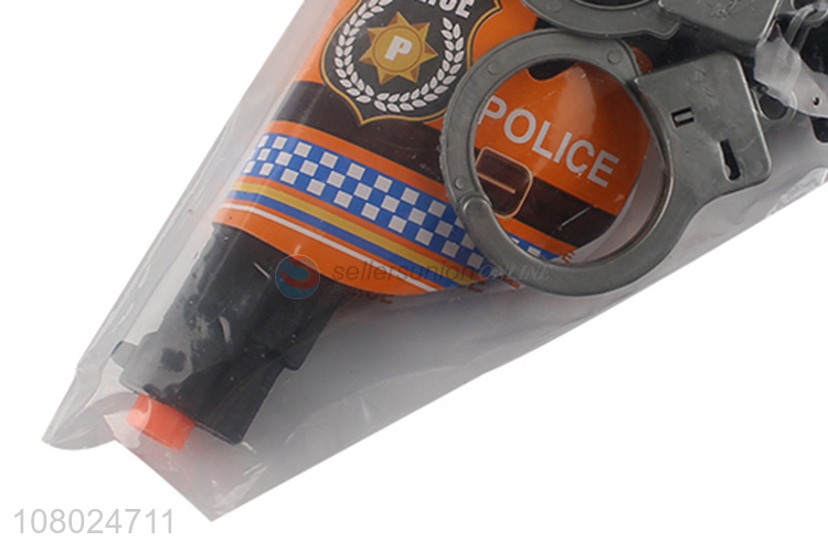 Good price plastic police set toys with toy gun and handcuffs