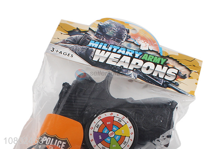 Good selling plastic kids police set gun toys with soft bullet