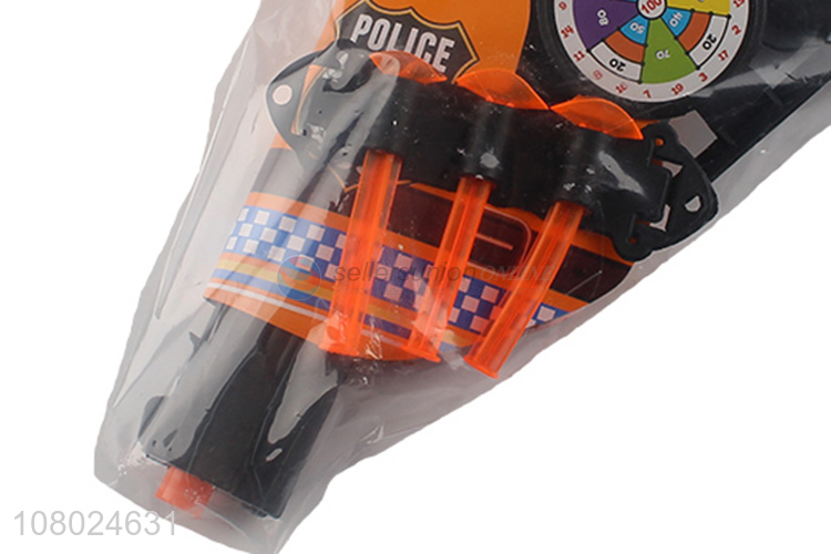 Good selling plastic kids police set gun toys with soft bullet