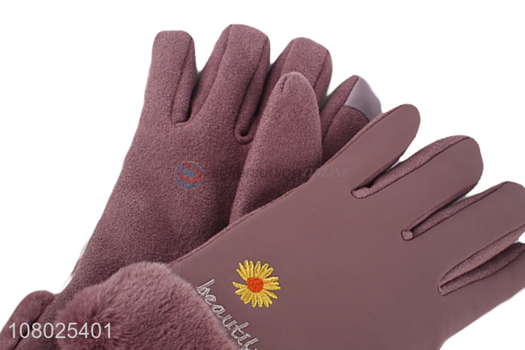 Best selling polyester keep warm winter gloves for women