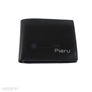 China factory black pu daily use wallet with top quality