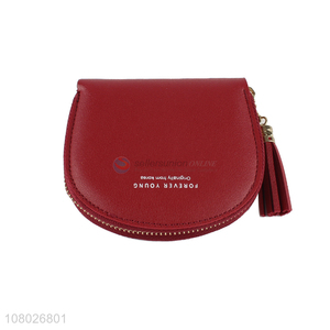 Hot products red fashionable zipper mini wallet for sale