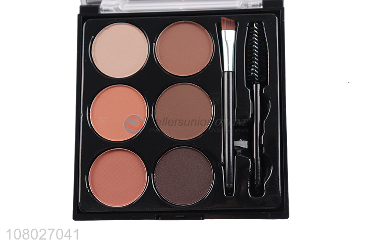 China products 6 colors eyebrow powder palette with eyebrow brush comb