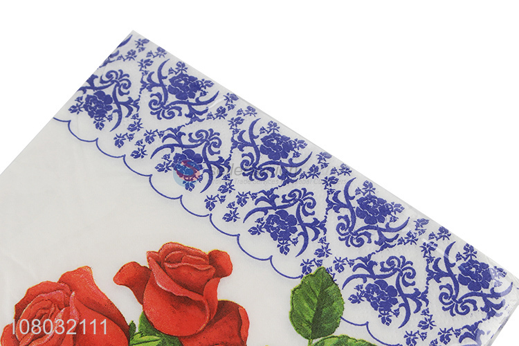 Fashion Flower Pattern 20 Pieces Paper Napkins For Party