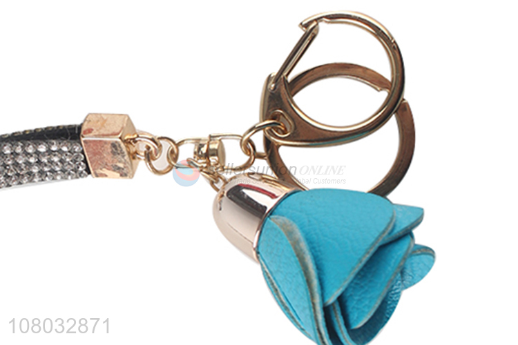 Low price blue rose pendant creative keychain pendant wholesale