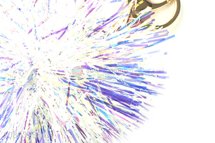 Hot selling color hair ball pendant portable keychain