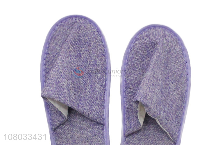 Factory supply fuzzy disposable hotel slippers women men carry-on slippers