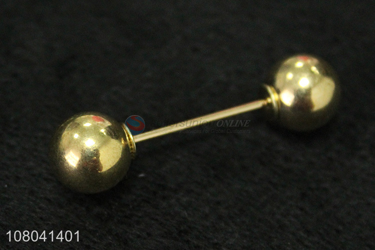 Cheap price golden double beads women brooch fashion brooch