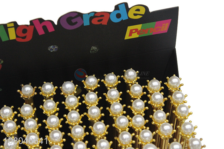 New arrival 60 pieces blackwood pencils writing pencil with pearl crown
