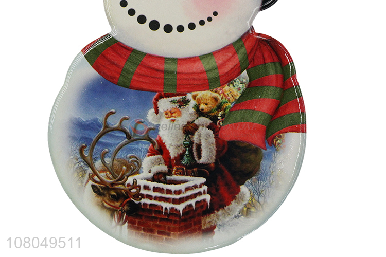 Popular Christmas Snowman Shape Ceramic Placemat