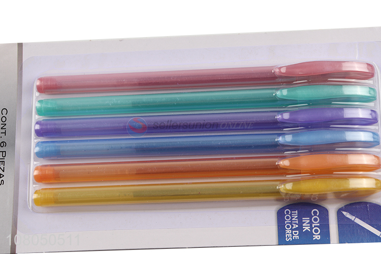 Good Quality 6 Colors Gel Pens Set For Office