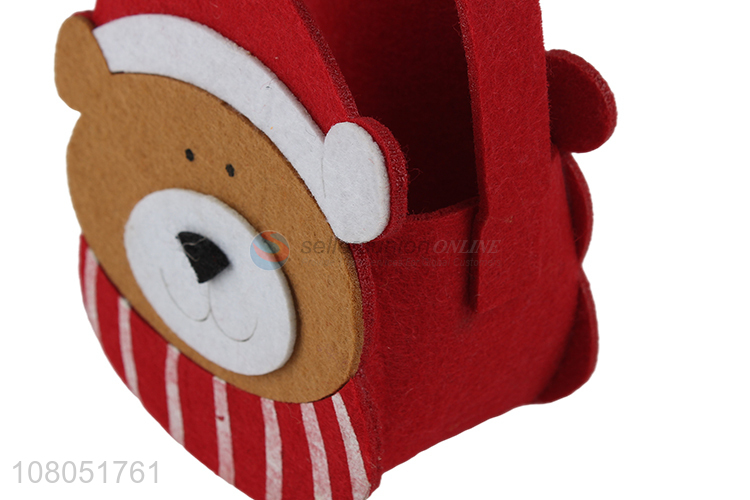 Popular product cute cartoon felt hand bag for christmas