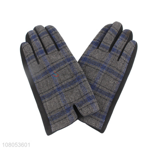 Yiwu Direct Sale Fashion Plaid Gloves Outdoor Cycling Gloves