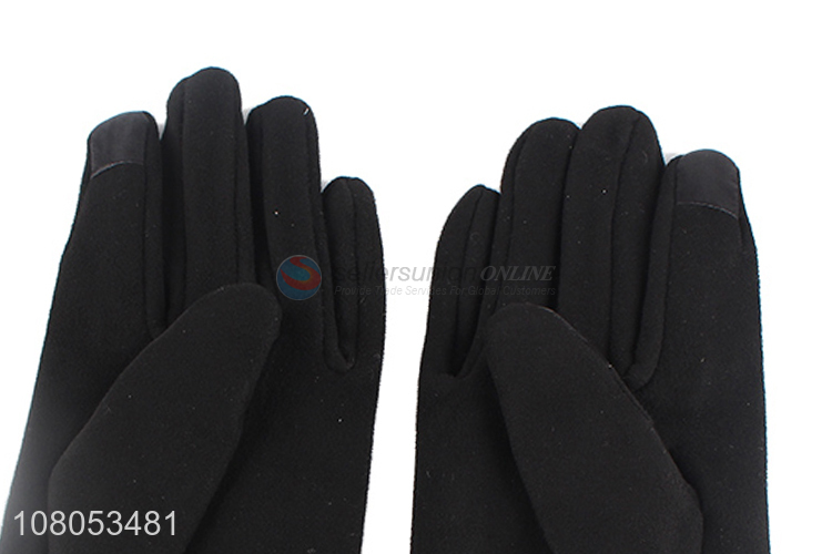 New arrival balck ladies outdoor riding gloves windproof gloves