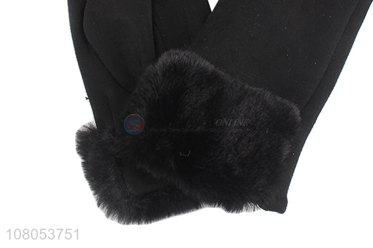 Factory wholesale black creative ladies touch screen gloves