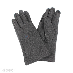 Good sale grey ladies outdoor warm gloves touch screen gloves