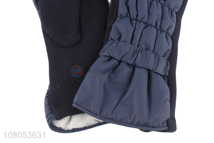 Good sale blue plus velvet gloves outdoor thicken warm gloves