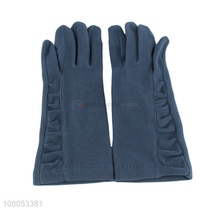 China supplier blue fashion gloves ladies outdoor warm gloves