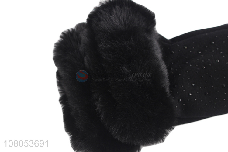 New products black thicken plus gloves ladies warm gloves