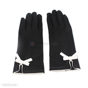 New arrival balck ladies outdoor riding gloves windproof gloves